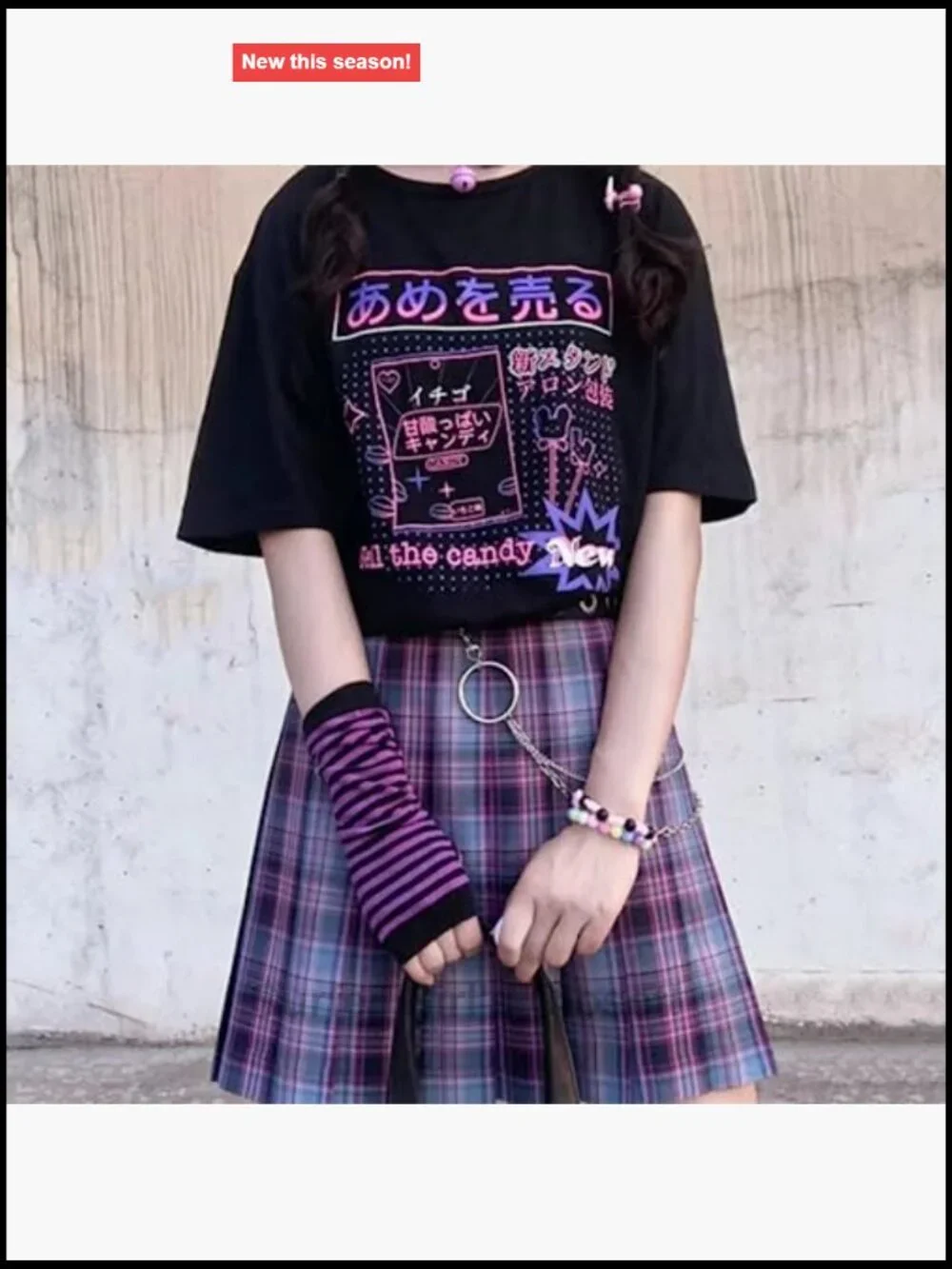 Kawaii Knitted Fingerless Arm Warmers Y2K Goth Gloves